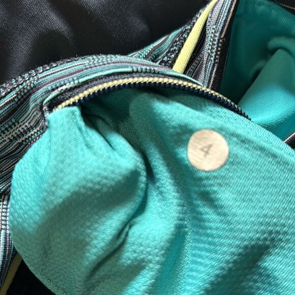 Lululemon leggings navy blue silky bottom colorful waistband 4 - Picture 8 of 8